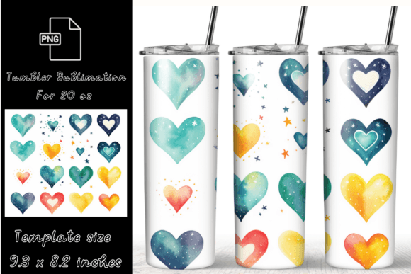 20 Oz Skinny Tumbler Heart Sublimation: Graphics & Backgrounds