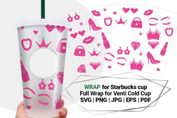 Barbiecore Print Graphics for Starbucks 24 Oz Crafts