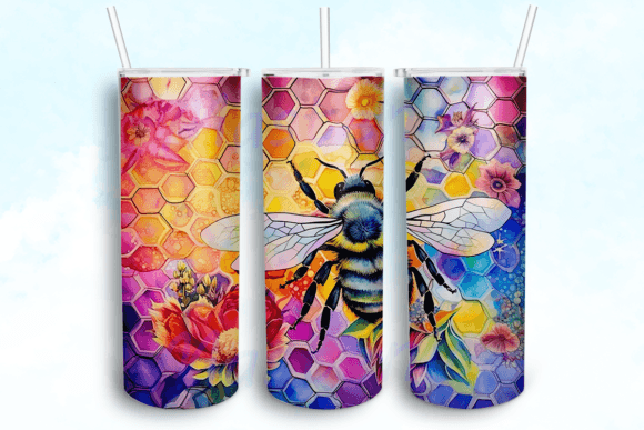 Bees Rainbows Tumbler PNG: Graphics & Crafts