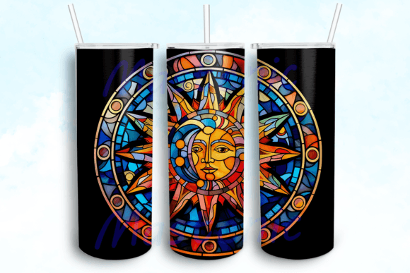 Celestial Sun and Moon Tumbler Graphics for Crafts