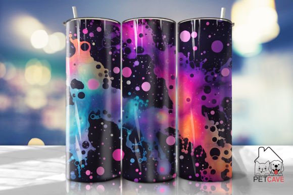 Colorful Ink Splatter Tumbler 20oz 4 Graphics for Crafts