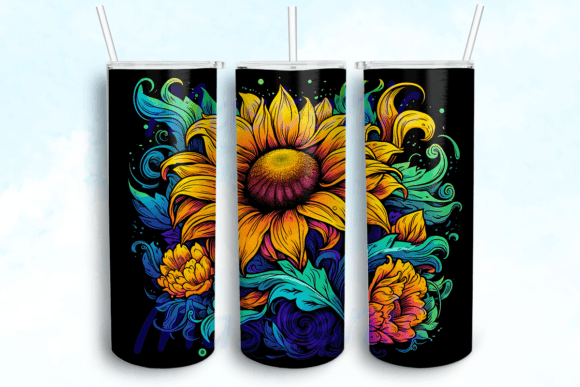 Crafting with Sunflower Cartoon 20oz Tumbler Graphics