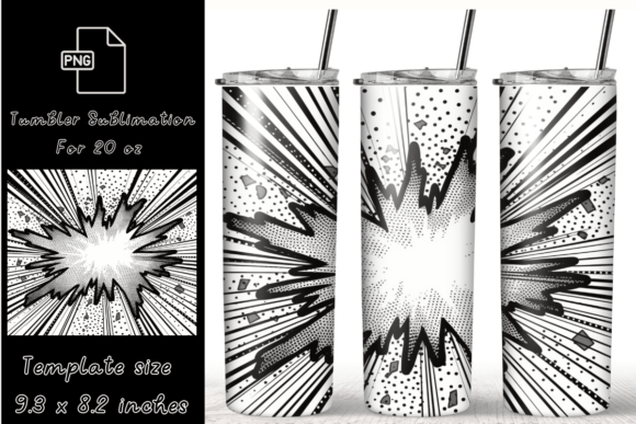 Doodle Shine Sunburst Tumbler Wrap PNG Graphics