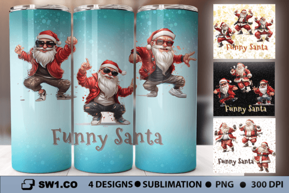 Funny Santa Christmas Tumbler Graphics for Crafts