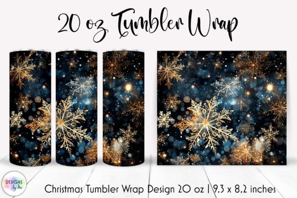 Golden Snowflakes Christmas Tumbler Wrap: A Graphics Review