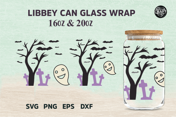 Halloween Libbey Can Glass 16oz SVG: Tumbler Wrap Graphics