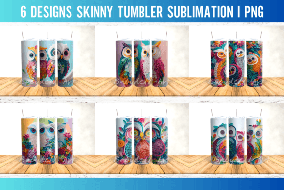 Owl Paper Quill Tumbler Graphics for Craft Sellers