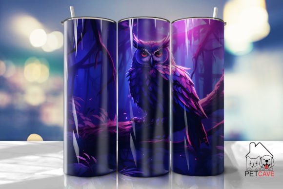 Owl Purple Tumbler 20oz 1: Graphics for Crafts Projects