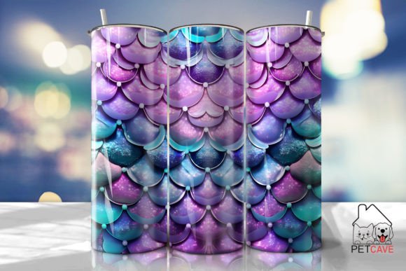 Purple Mermaid Scales Tumbler Graphics for Crafts