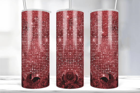 Red Roses Glitter Flower Tumbler Wrap: Graphics & Print Review