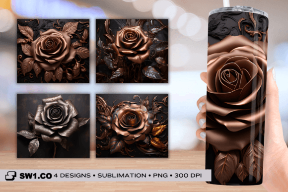 Tooled Leather Rose Tumbler Sublimation: Crafts Graphics Review