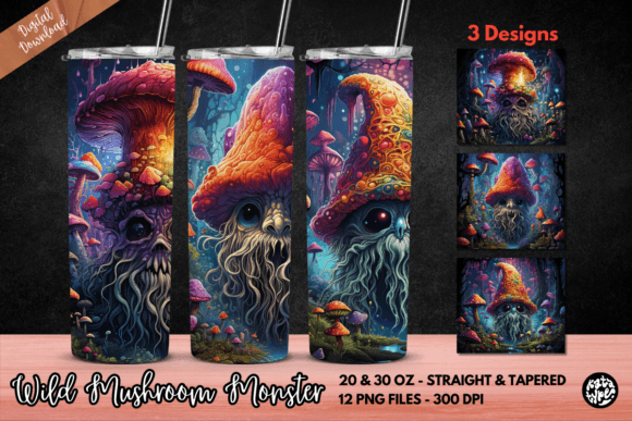Wild Mushroom Monster Tumbler Graphics & Print Templates