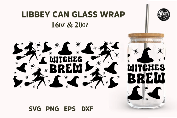 Witches Brew Libbey Glass SVG 16oz W Graphics Tumbler Wraps